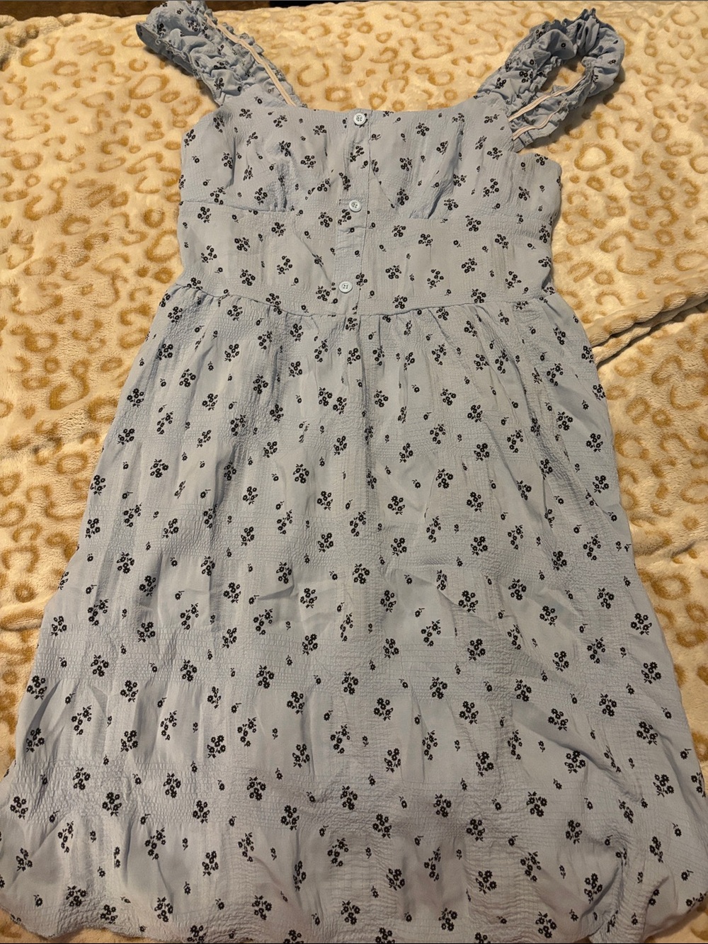 SHEIN Light Blue Floral Button-Front Sundress